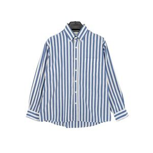 Vintage St. John's Bay Blue White Stripe Button Down Shirt Large Made in Taiwan